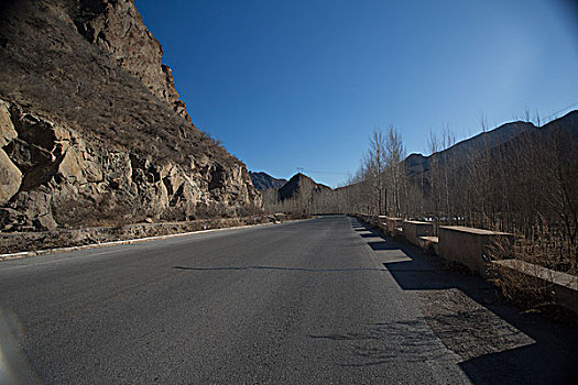 山,山路,弯道,冬天