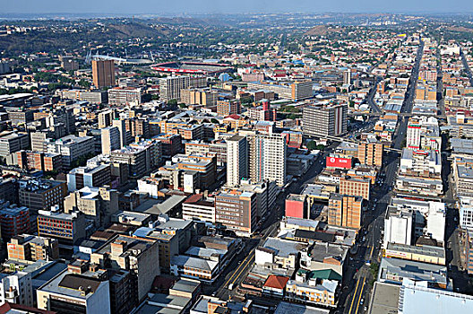 风景,上方,约翰内斯堡,平台,中心,高度,摩天大楼,非洲,南非