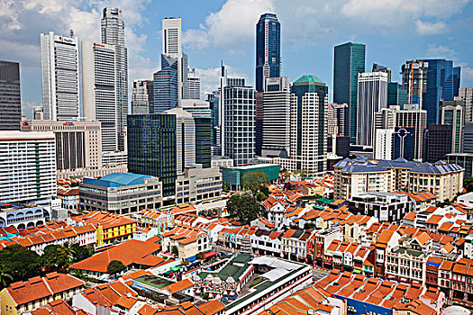 摩天大楼,城市,唐人街,新加坡