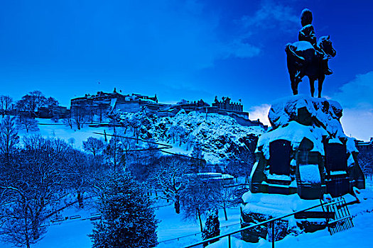 爱丁堡城堡,冬天,爱丁堡,苏格兰