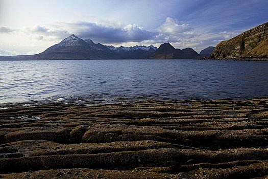 苏格兰,斯凯岛,风景,湖,山脊