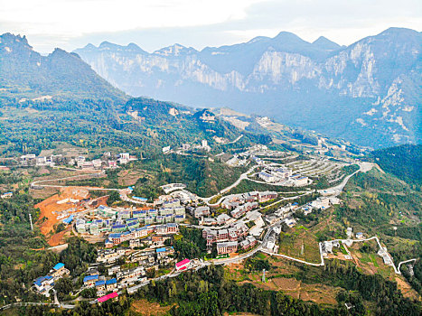 航拍湖北恩施大峡谷云龙地缝景区