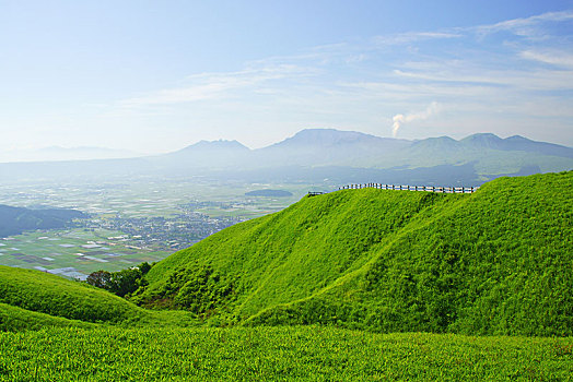 五个,山脉,熊本,日本