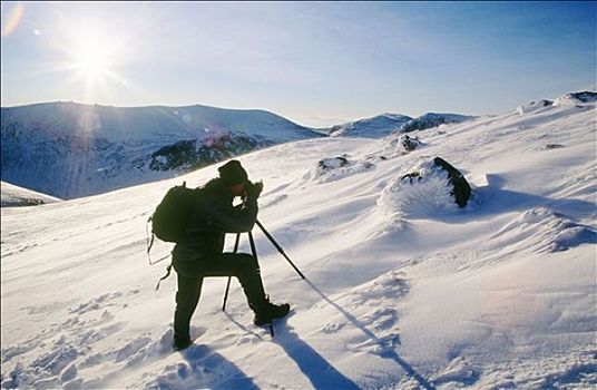 凯恩戈姆国家公园,冬天,穿过,累石堆,雪中,高地,苏格兰,英国