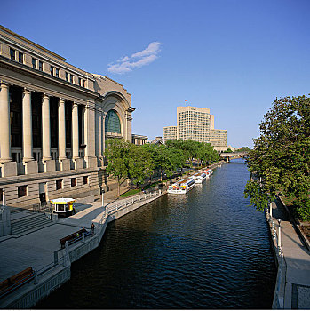 里多运河,政府建筑,渥太华,安大略省,加拿大