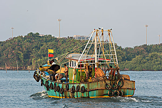 渔船,回家,高知,喀拉拉,印度,亚洲
