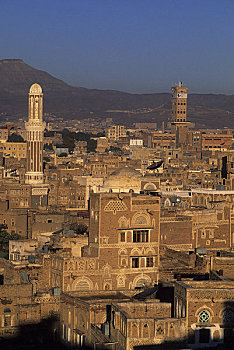 也门,俯视,城镇
