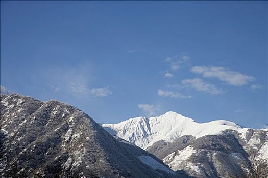积雪,山,山谷,意大利