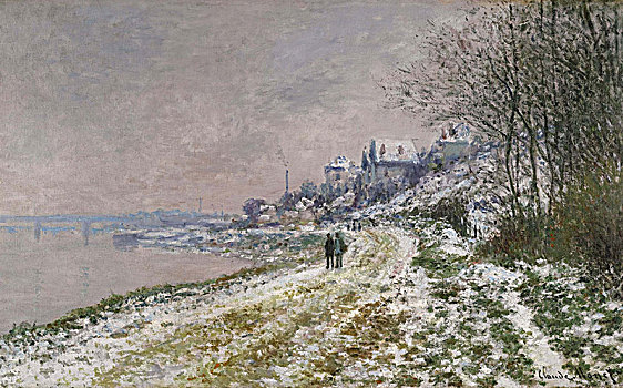 小路,雪,1875年,艺术家,莫奈