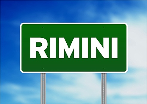 绿色,路标,里米尼,意大利