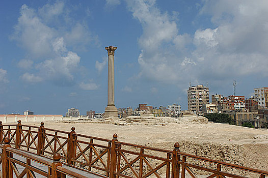 埃及开罗亚历山大庞贝石柱