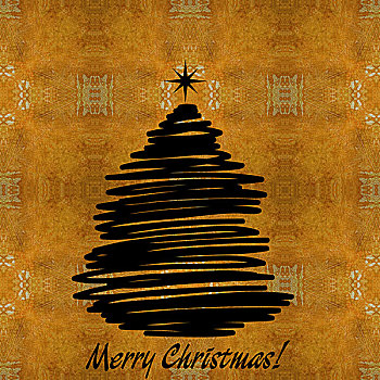 艺术,圣诞节,黑色,树,金色,图案,背景