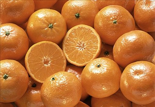 柑橘,一个,平分,全画幅