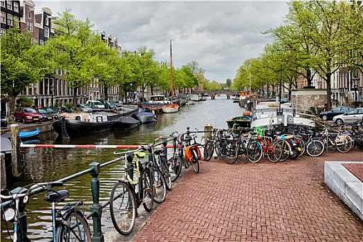 城市,阿姆斯特丹,运河,水岸