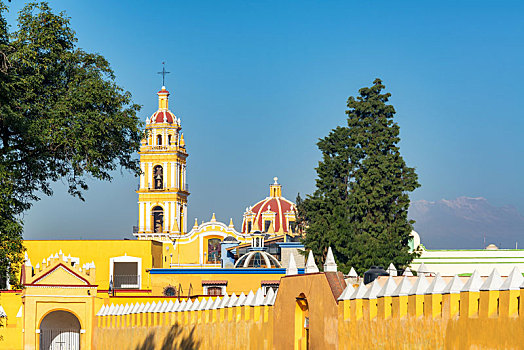 黄色,教堂,墨西哥