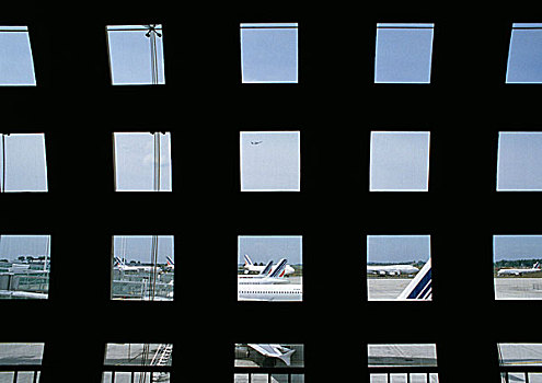 格子,窗户,机场