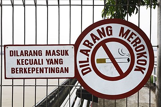 吸烟,禁止,签到,婆罗洲,印度尼西亚