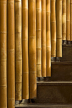 竹子,排列,楼梯,墙壁,房子,建筑师,2002年,局部,交谈,长城,京郊