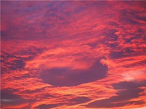 红色天空,落日