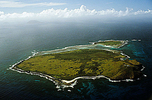 毛里求斯,岛屿,平整,航拍