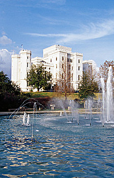 喷泉,老,国会山,胭脂,路易斯安那,美国