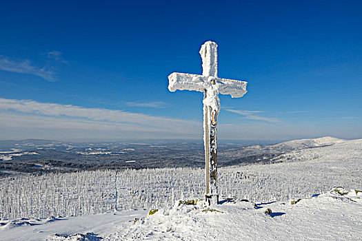 顶峰,十字架,巴伐利亚森林国家公园,巴伐利亚,德国