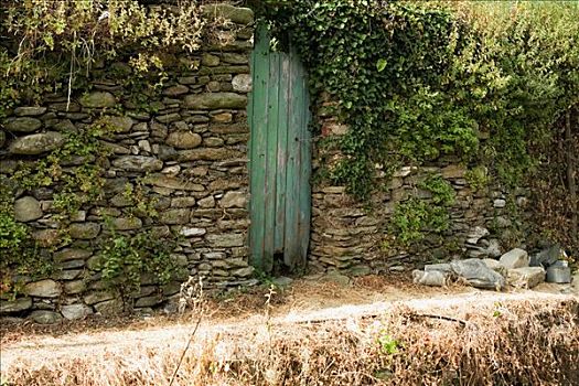 门,石墙,五渔村国家公园,拉斯佩齐亚,利古里亚,意大利