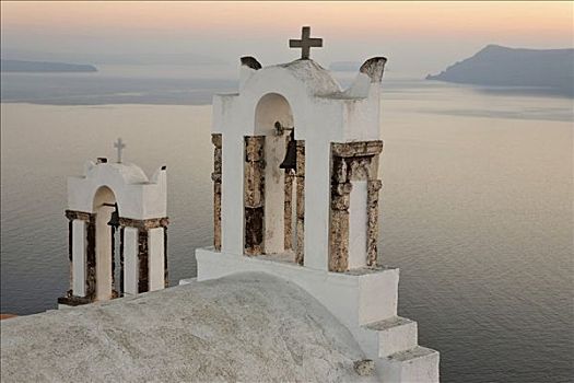 钟楼,小教堂,锡拉岛,希腊