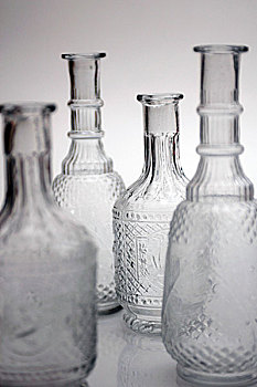 玻璃花瓶,玻璃瓶,正面,白色