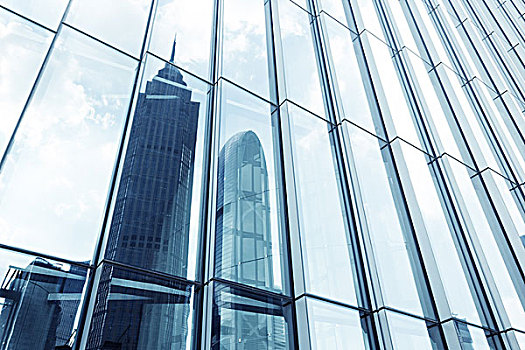 地标建筑,反射,玻璃,墙壁,摩天大楼