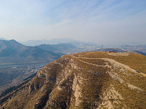 航拍济南小岭村