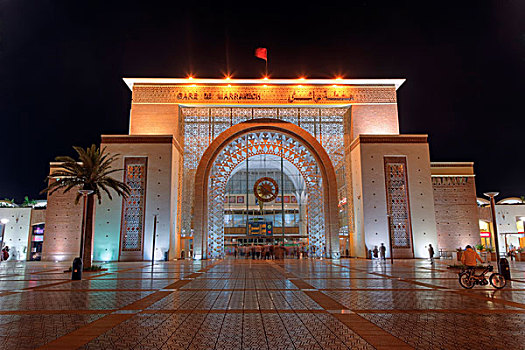 夜晚,玛拉喀什,摩洛哥,北非,非洲