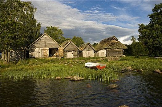 渔村,国家公园,爱沙尼亚,波罗的海国家,欧洲