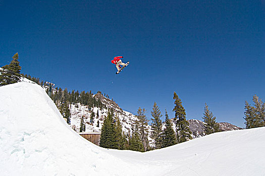 滑雪板玩家,跳跃,巨大,加利福尼亚
