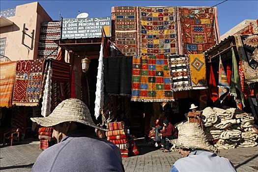 入口,露天市场,地毯,麦地那,玛拉喀什,摩洛哥,非洲