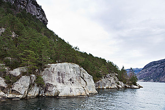 陡峭,石头,海岸,挪威