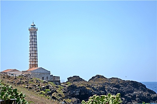 美好,岩石海岸,岛屿,乌斯提卡,西西里