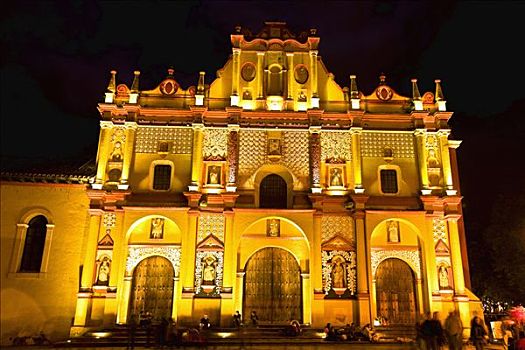 建筑,大教堂,圣克里斯托瓦尔,房子,恰帕斯,墨西哥
