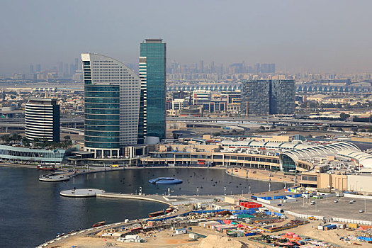 迪拜,节日,城市,商场,俯视,航拍