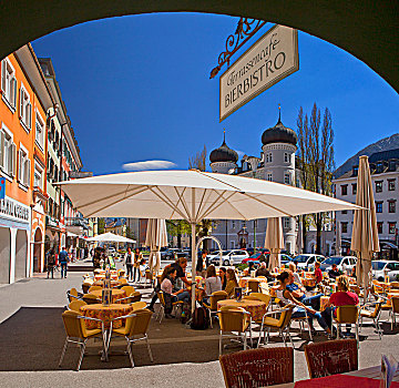 奥地利,提洛尔,东方,市中心,街边咖啡厅