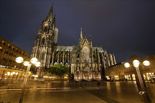大教堂广场,大教堂,中间,酒店,左边,博物馆,右边,科隆,北莱茵威斯特伐利亚,德国