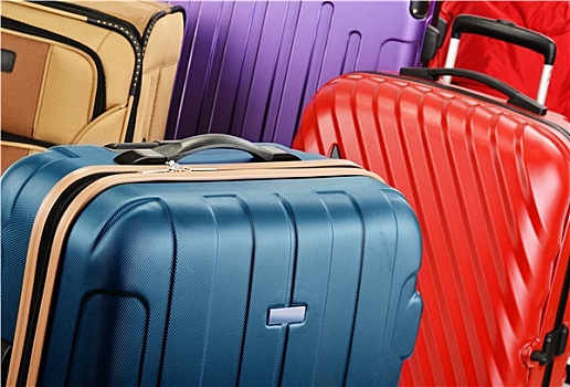 构图,彩色,旅行,手提箱