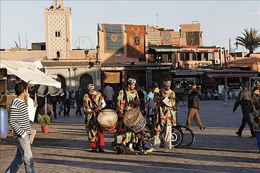 音乐人,玛拉喀什,摩洛哥,非洲