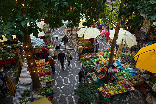 葡萄牙,马德拉岛,丰沙尔,市场,水果,蔬菜,大棚市场
