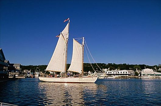 纵帆船,缅因,美国