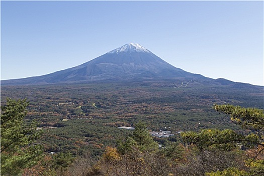 山,富士山,秋天,日本