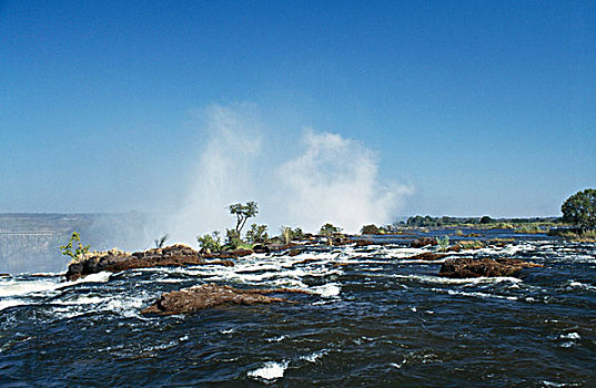 水,流动,石头,维多利亚瀑布,国家公园,津巴布韦