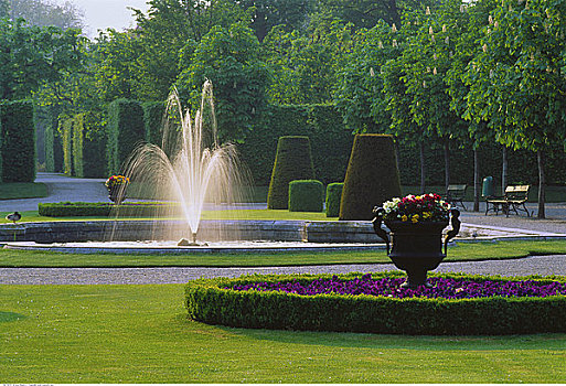 喷泉,花园,美泉宫,维也纳,奥地利