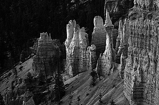 怪岩柱,黎明,落日,布莱斯峡谷国家公园,犹他,美国