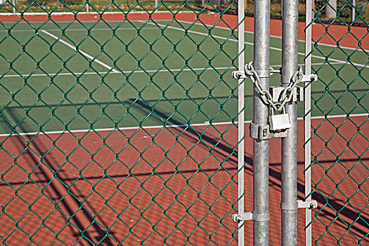 链结,安全,栅栏,网球场